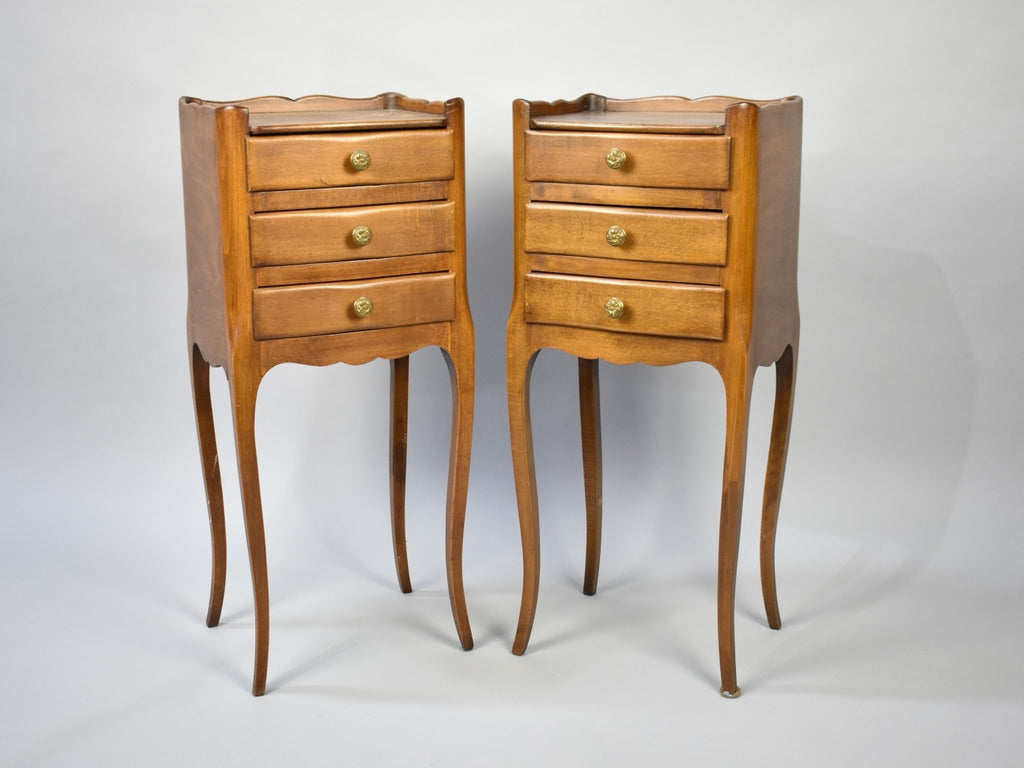 Pair of French Cherry Wood Bedside Tables