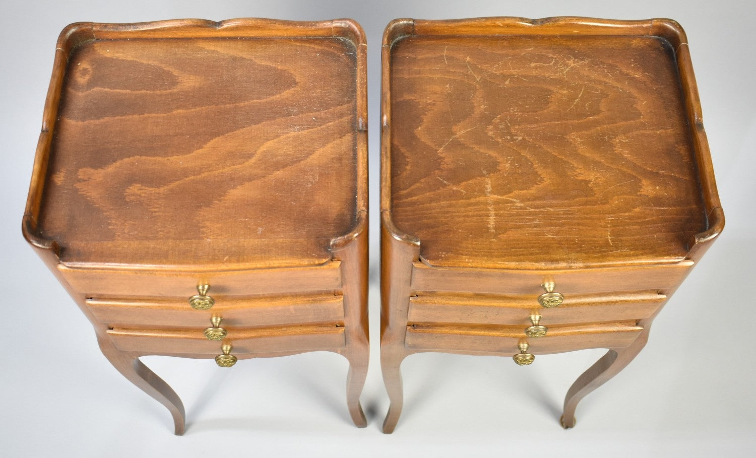 Pair of French Cherry Wood Bedside Tables