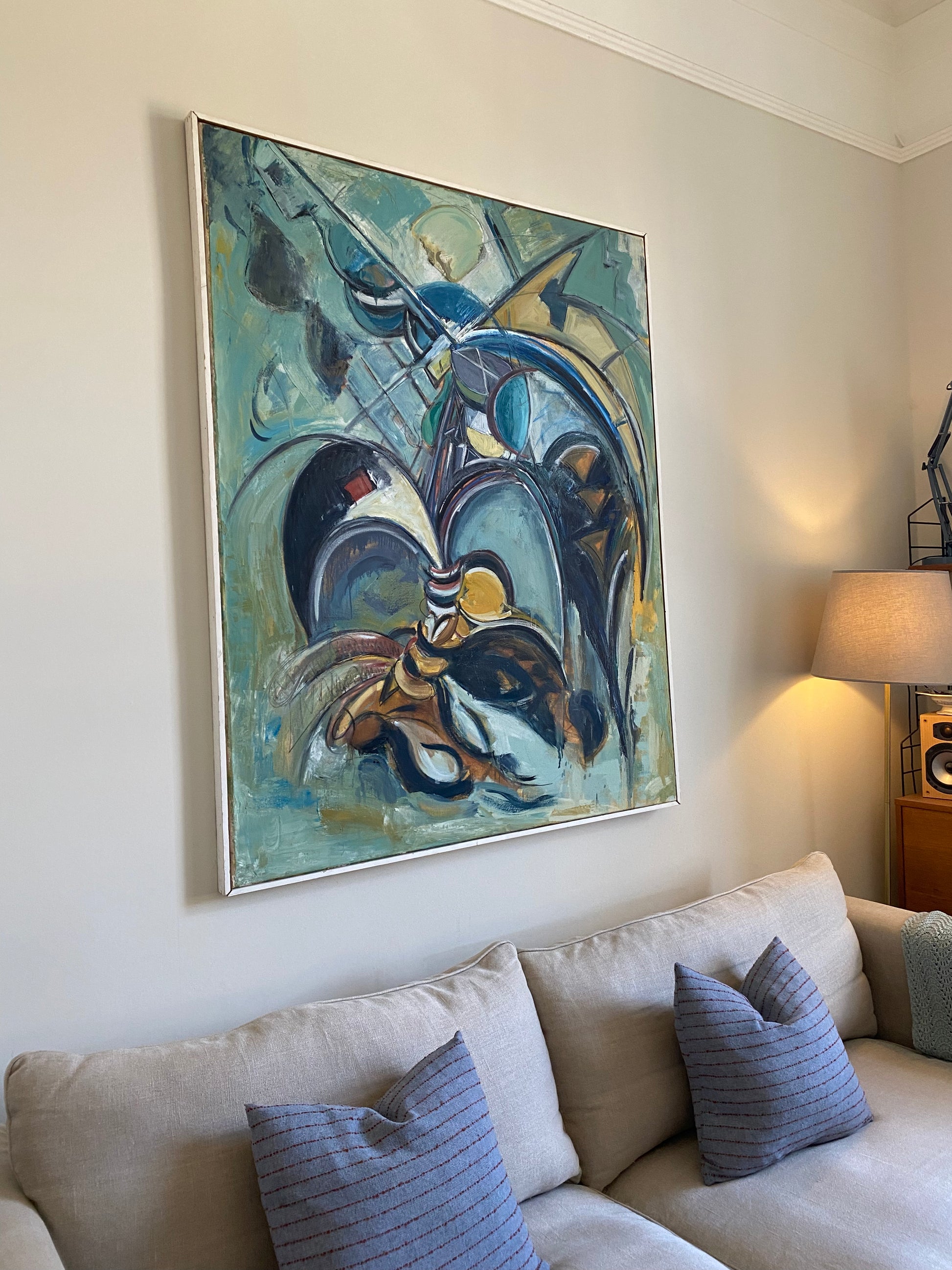 Large Abstract Mid Century Oil Painting by Victoria Atkinson