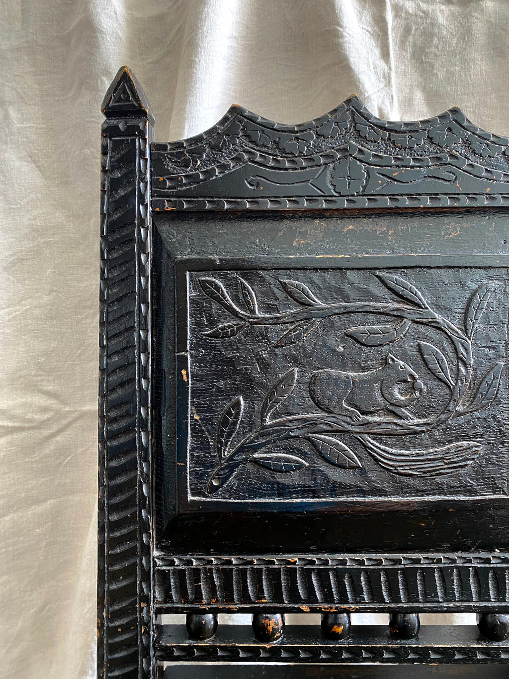 Victorian Jacobean Revival Carved Hall Chair