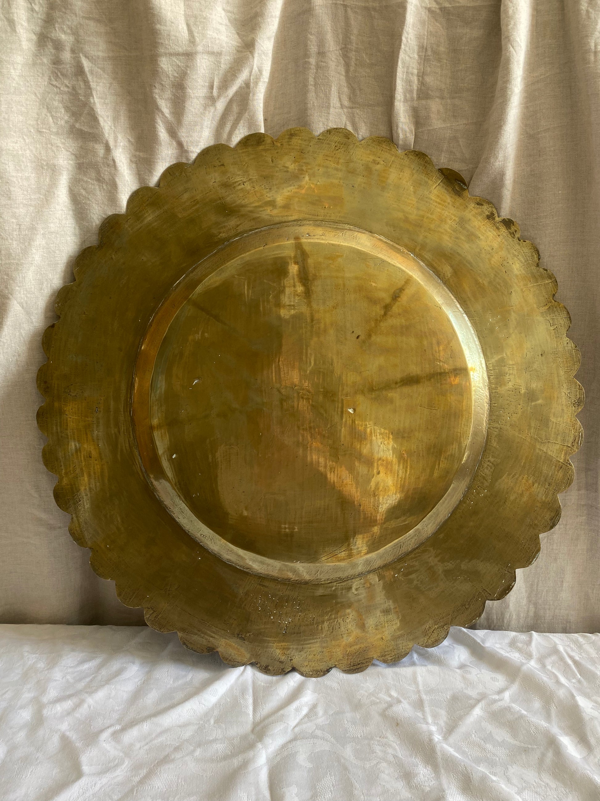 Chinese Hand Etched Brass Charger