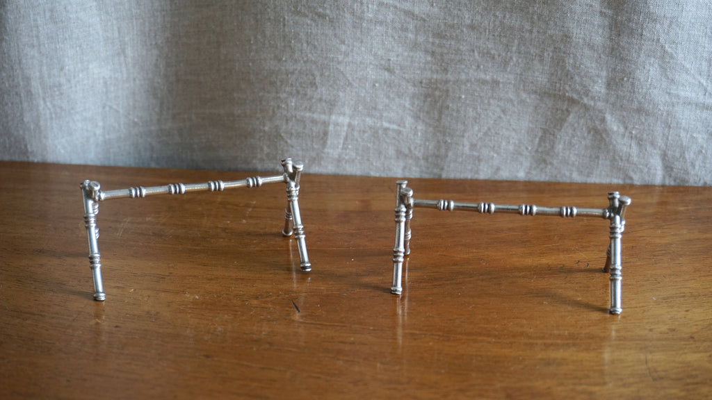 Set of Ten Silver Plated Bamboo Knife Rests