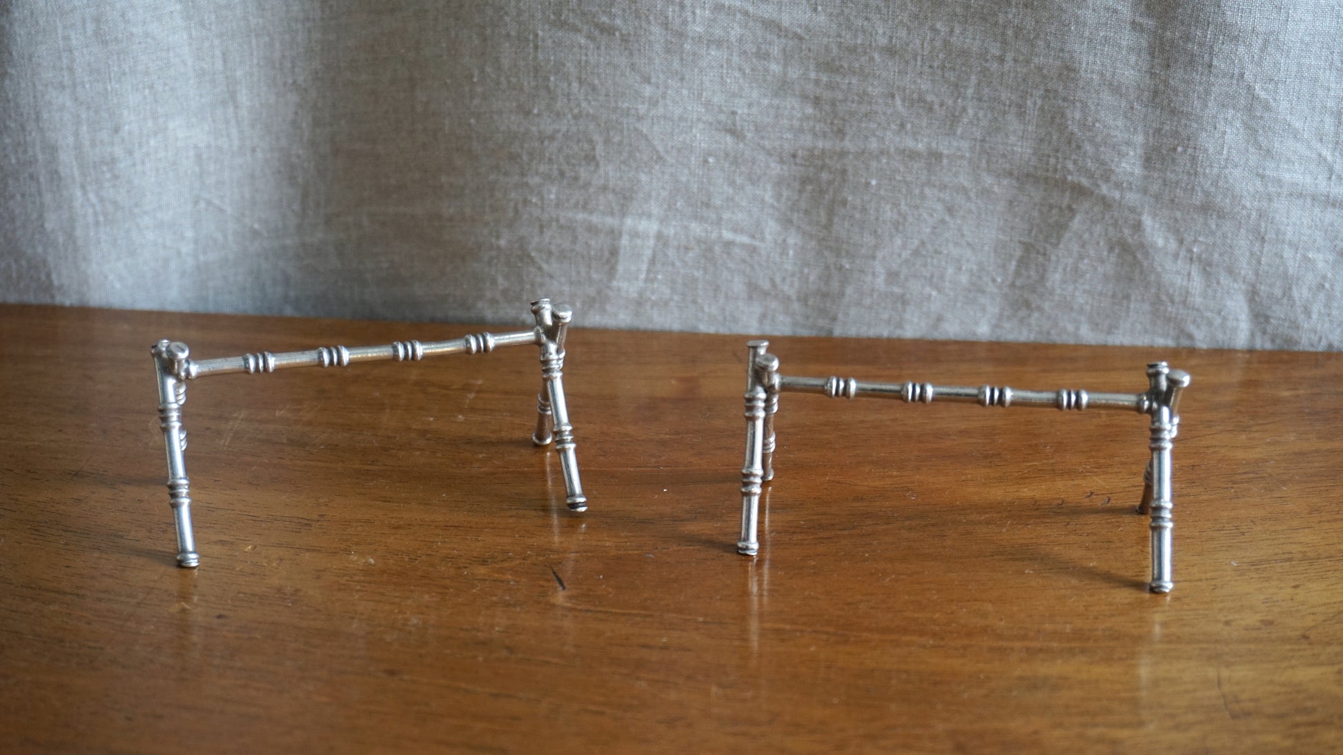 Set of Ten Silver Plated Bamboo Knife Rests
