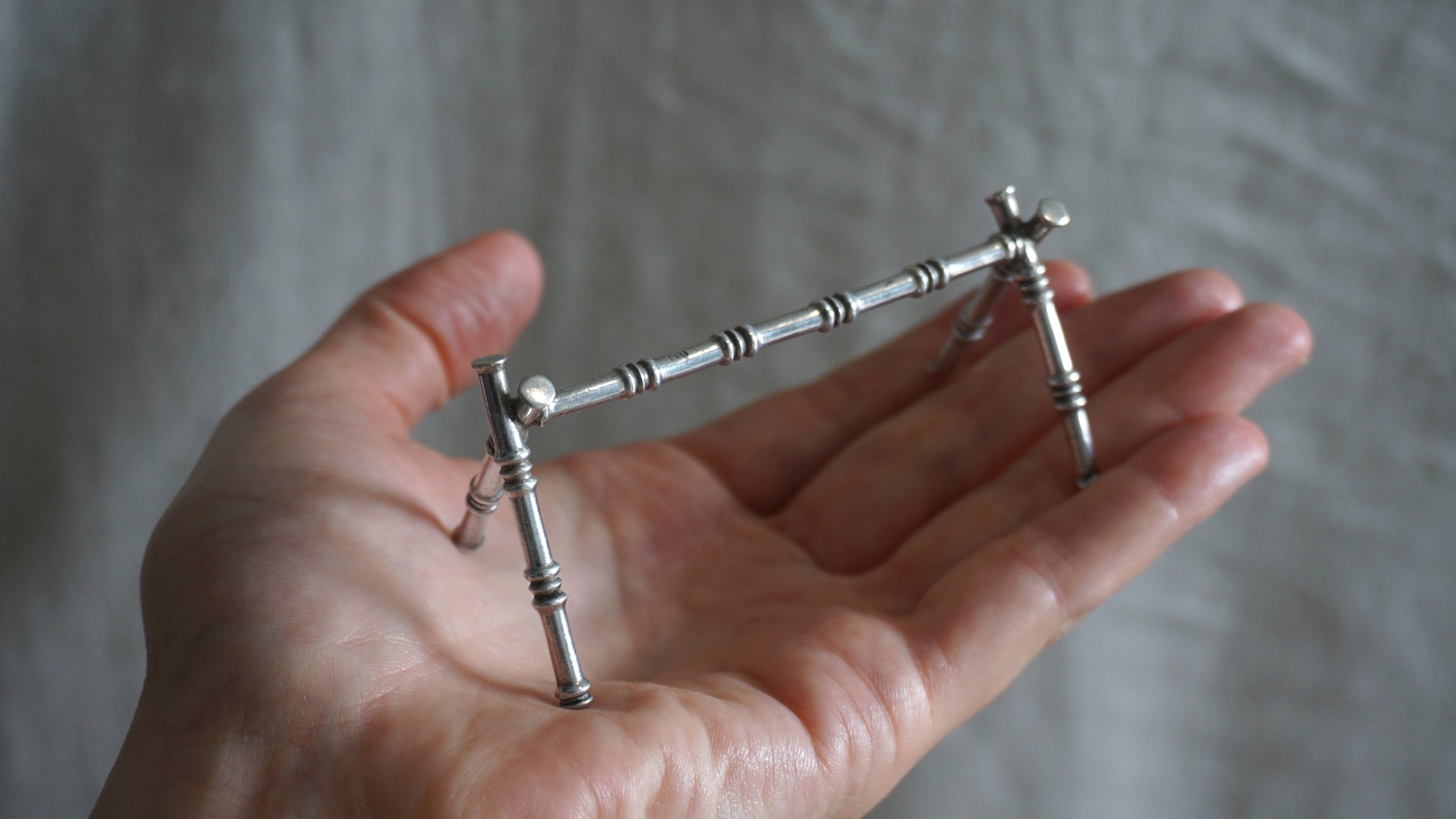 Set of Ten Silver Plated Bamboo Knife Rests