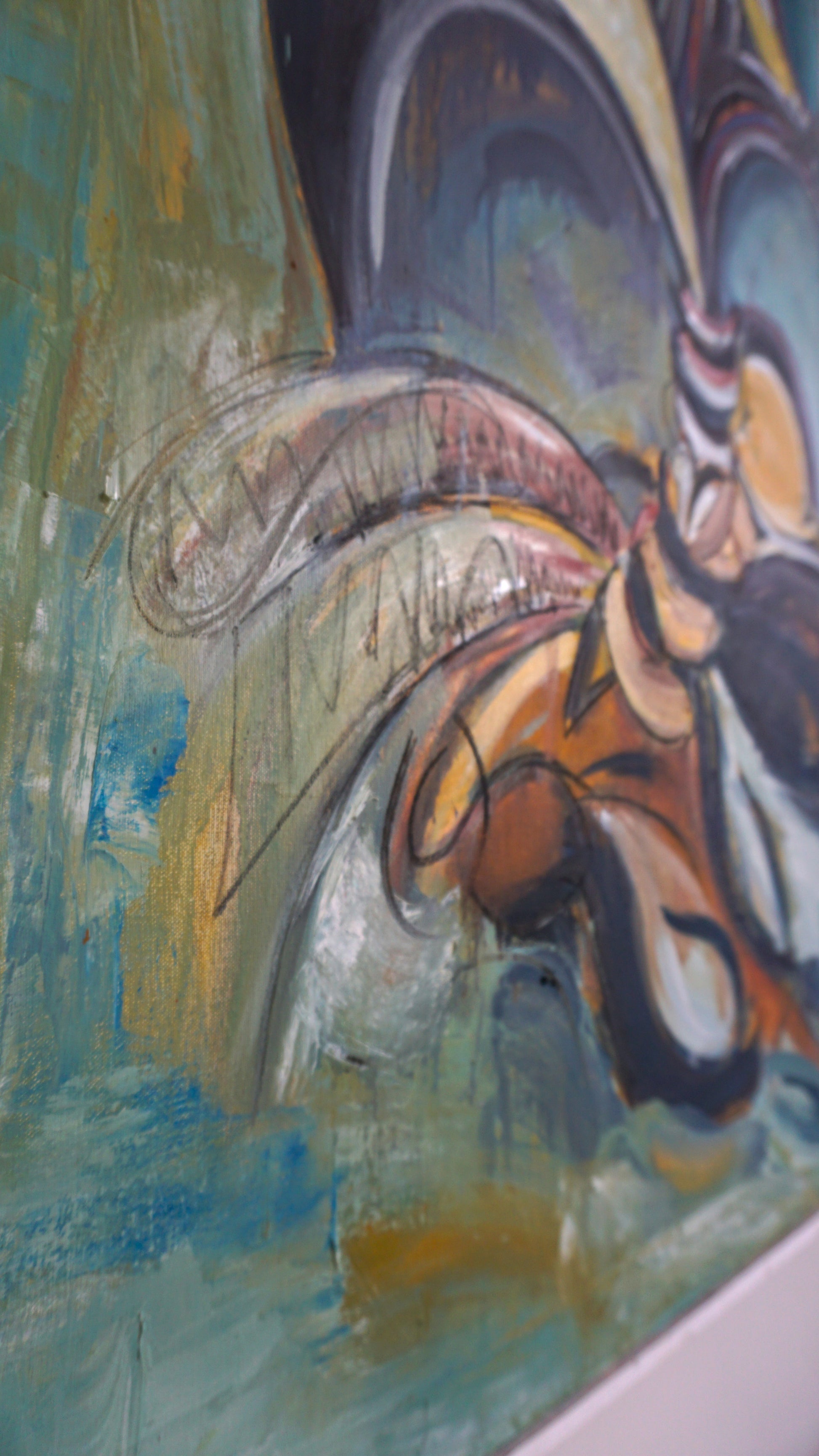Large Abstract Mid Century Oil Painting by Victoria Atkinson