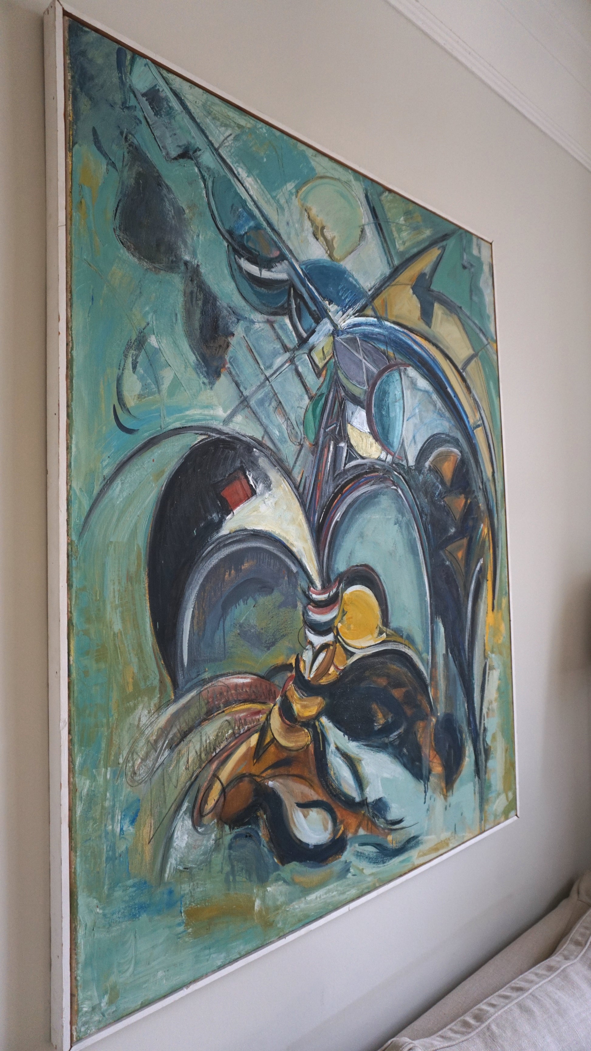 Large Abstract Mid Century Oil Painting by Victoria Atkinson
