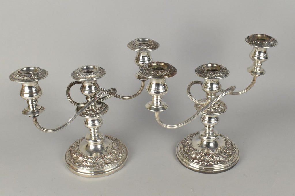 Pair of Silver Plated Candelabra
