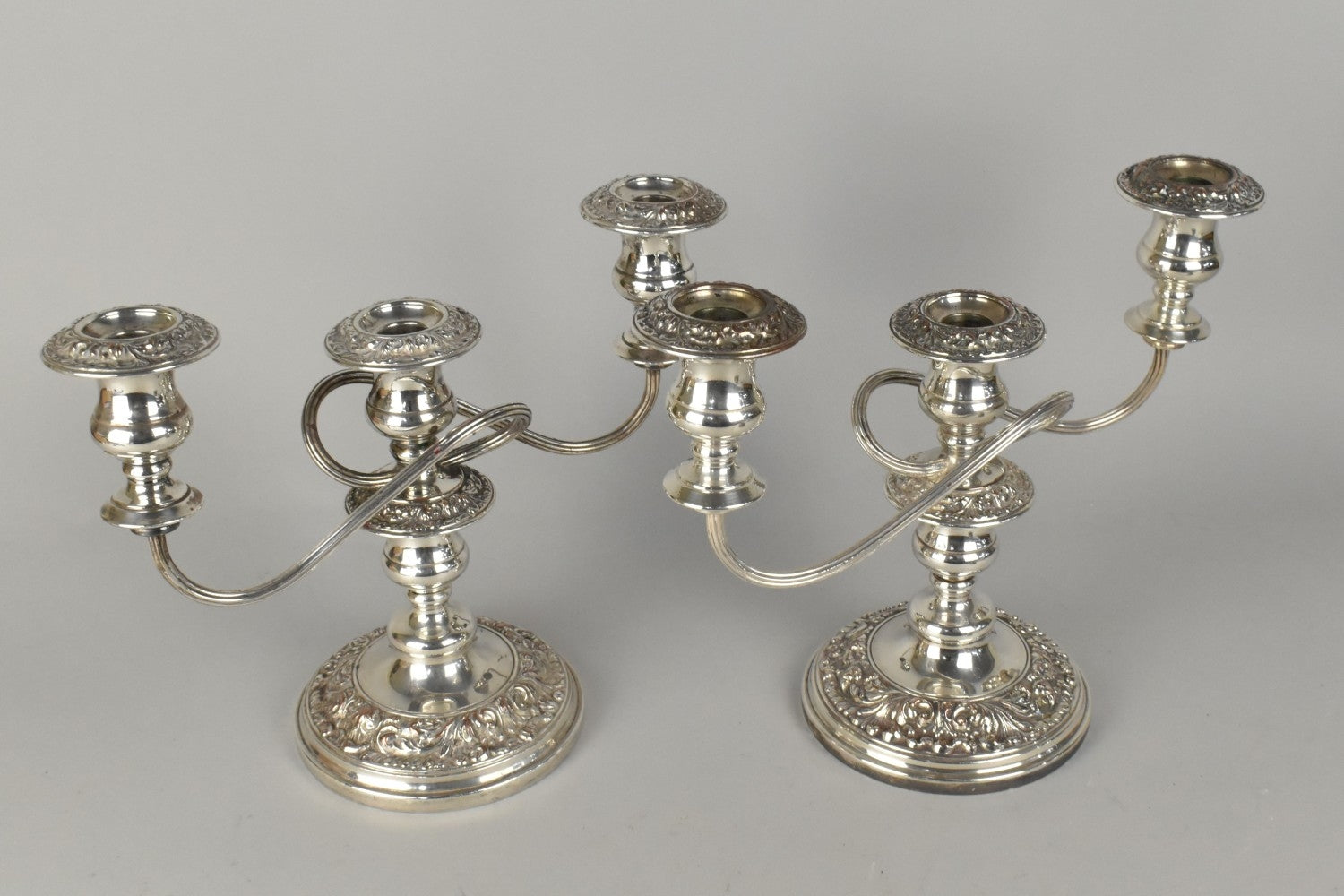 Pair of Silver Plated Candelabra